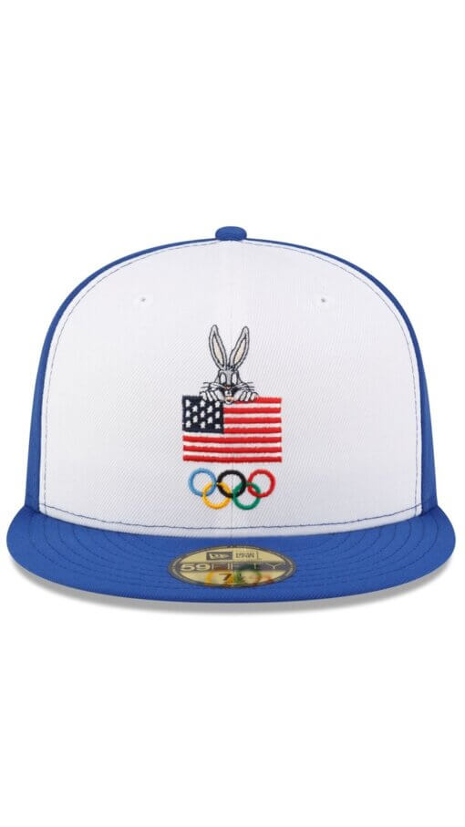 Looney Tunes Olympics USA Bugs Bunny New Era 59FIFTY Fitted Hat 7 1/4 - Image 2