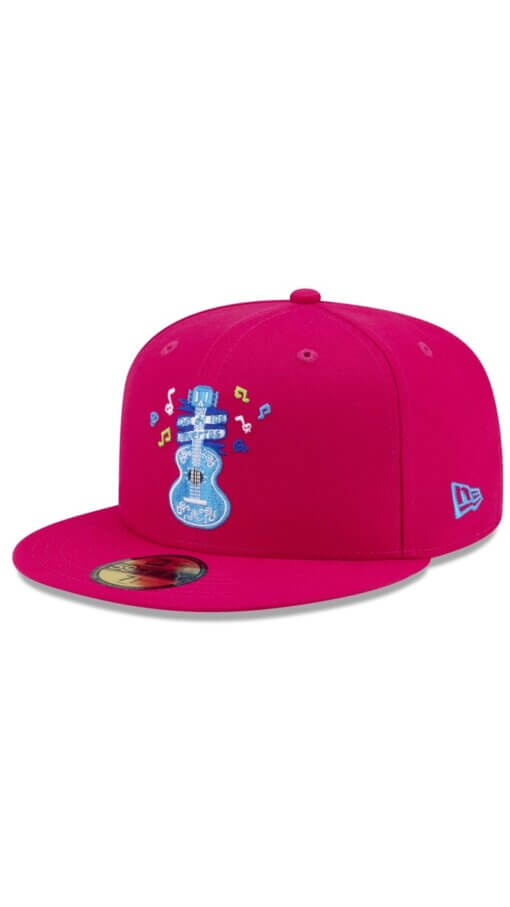 Dia de los Muertos Guitar New Era 59FIFTY Fitted Hat 7 3/8 – Pink