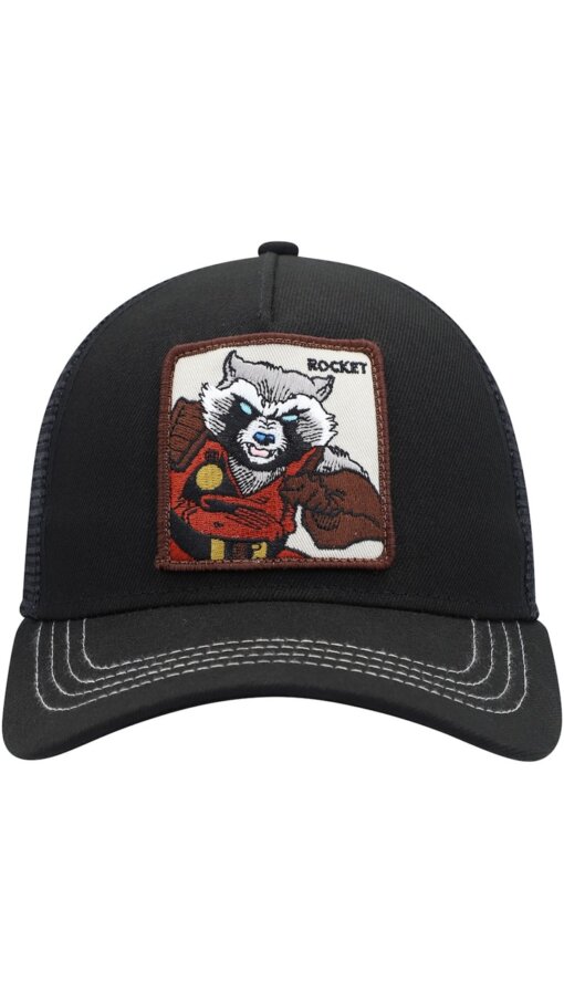 Guardians of the Galaxy Rocket Retro A-Frame Lids Exclusive Snapback Adjustable Hat - Black - Image 2