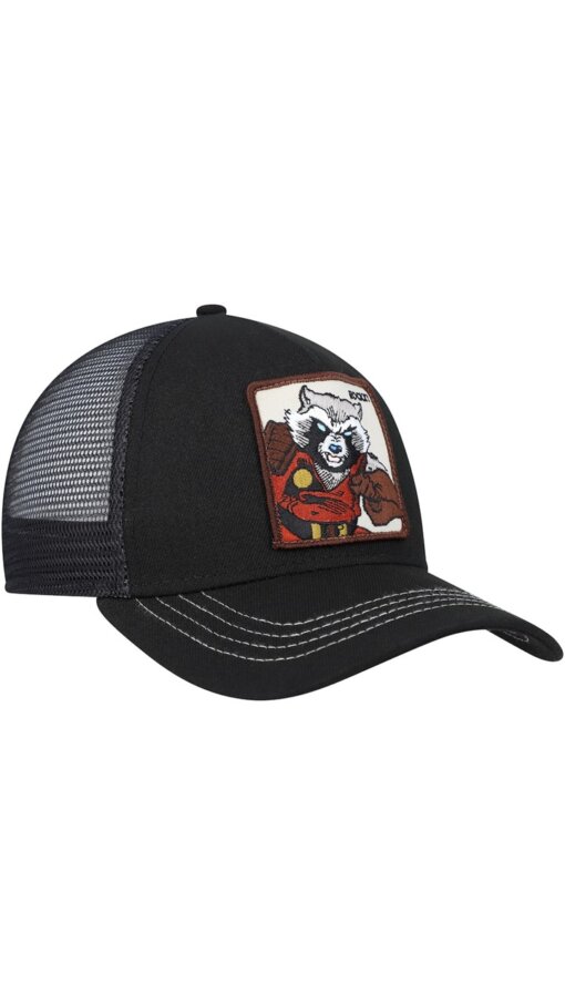 Guardians of the Galaxy Rocket Retro A-Frame Lids Exclusive Snapback Adjustable Hat - Black - Image 3