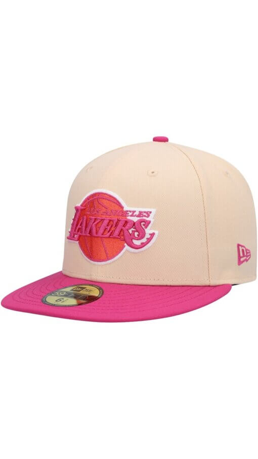 Los Angeles Lakers Passion Mango New Era 59FIFTY Fitted Hat 7 3/8