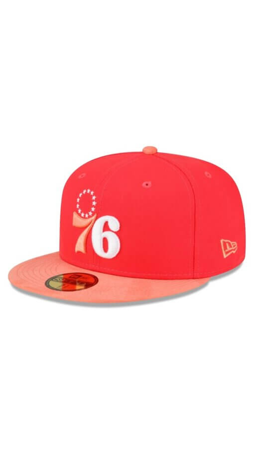 Philadelphia 76ers Tonal New Era 59FIFTY Fitted Hat 7 1/4 - Red/Peach