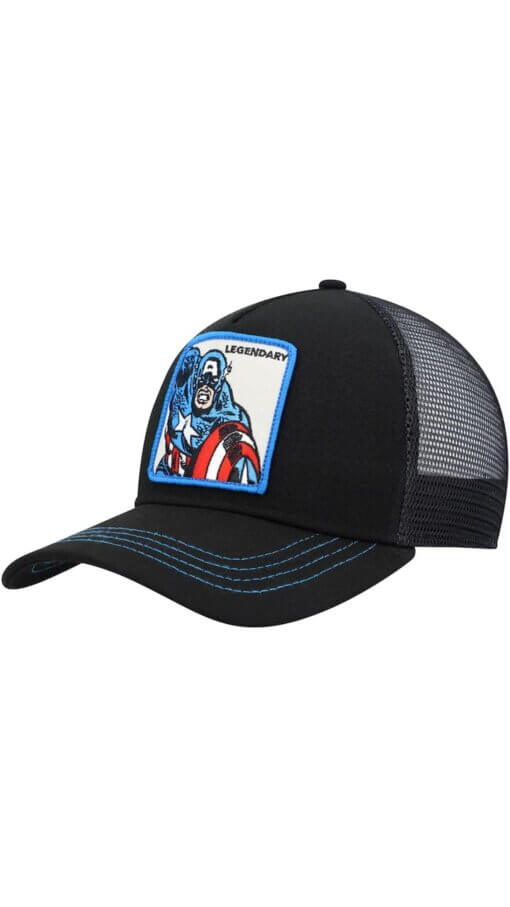 Guardians of the Galaxy Captain America Retro A-Frame Lids Exclusive Snapback Adjustable Hat – Black