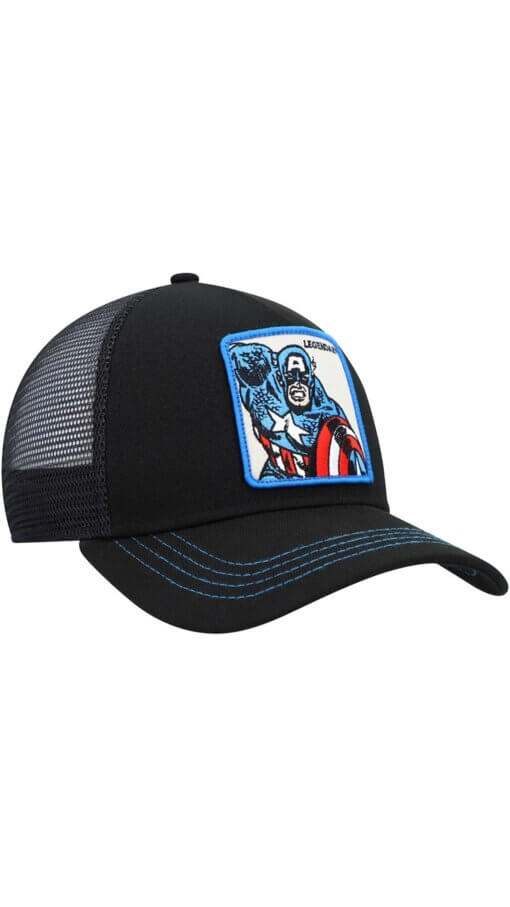 Guardians of the Galaxy Captain America Retro A-Frame Lids Exclusive Snapback Adjustable Hat – Black - Image 3