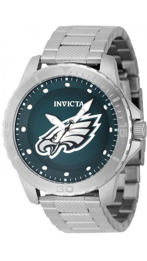 NFL Philadelphia Eagles Men 48mm Acero Inoxidable Quartz Resistente al agua 50 metros