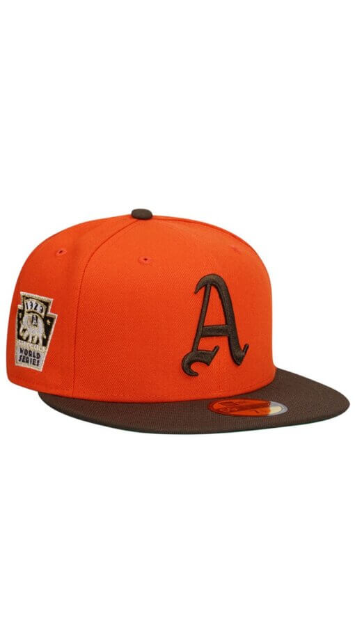 Philadelphia Athletics World Series 1929 Two Tone New Era 59FIFTY Fitted Hat 7 1/8 – Orange