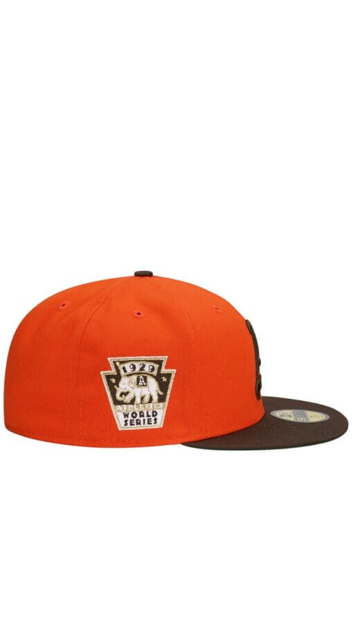Philadelphia Athletics World Series 1929 Two Tone New Era 59FIFTY Fitted Hat 7 1/8 – Orange - Image 2