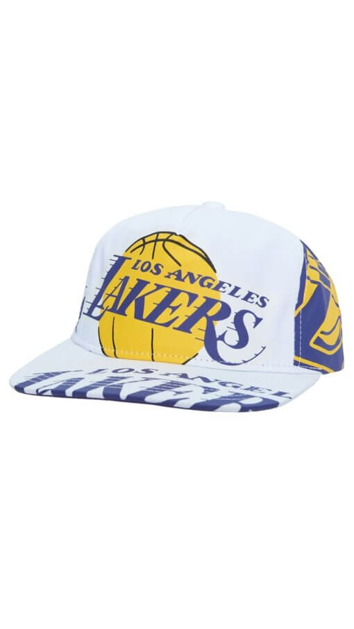 Los Angeles Lakers Hardwood Classics In Your Face Deadstock Mitchell & Ness Snapback Hat - White