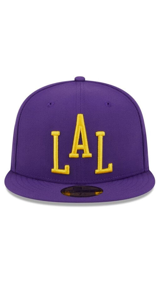 Los Angeles Lakers City Edition Alternate New Era 59FIFTY Fitted Hat 7 3/8 - Purple - Image 2