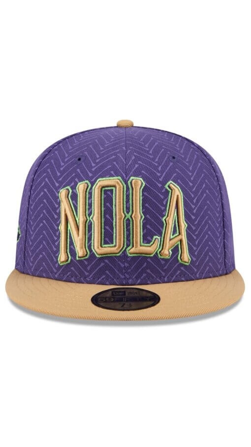 New Orleans Pelicans City Edition New Era 59FIFTY Fitted Hat 7 1/2 - Purple - Image 2