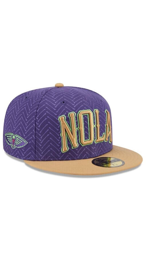 New Orleans Pelicans City Edition New Era 59FIFTY Fitted Hat 7 1/2 - Purple - Image 3