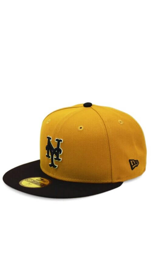 New York Mets Vintage Gold New Era 59FIFTY Fitted Hat 7 1/2
