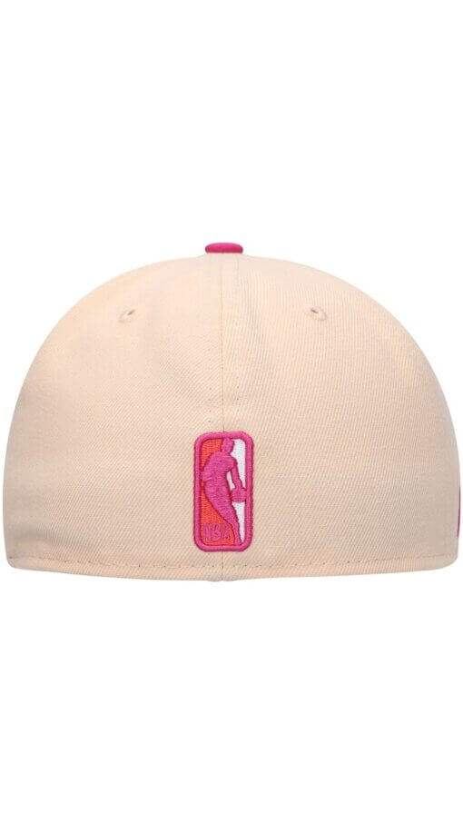 Philadelphia 76ers Passion Mango New Era 59FIFTY Fitted Hat 7 1/8 - Orange/Pink - Image 4
