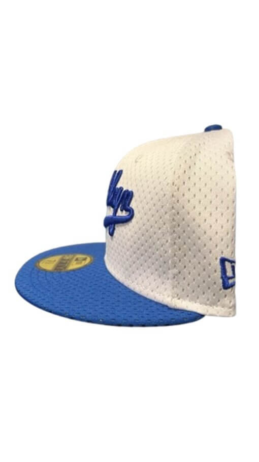 Brooklyn Dodgers Mesh 100th Anniversary New Era 59FIFTY Fitted Hat 7 1/2 – White/Royal - Image 2