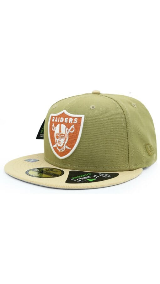 Las Vegas Raiders Repreve New Era 59FIFTY Fitted Hat 7 1/2 – Moss Green