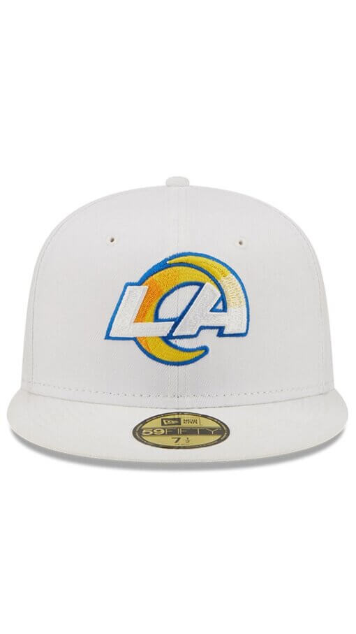 Los Angeles Rams Omaha New Era 59FIFTY Fitted Hat 7 3/8 - White - Image 2