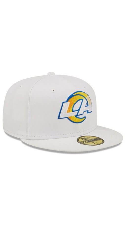 Los Angeles Rams Omaha New Era 59FIFTY Fitted Hat 7 3/8 - White - Image 3