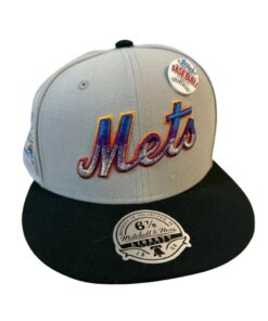 New York Mets Topps Chrome Cosmic Mitchell & Ness Fitted Hat 7 1/8