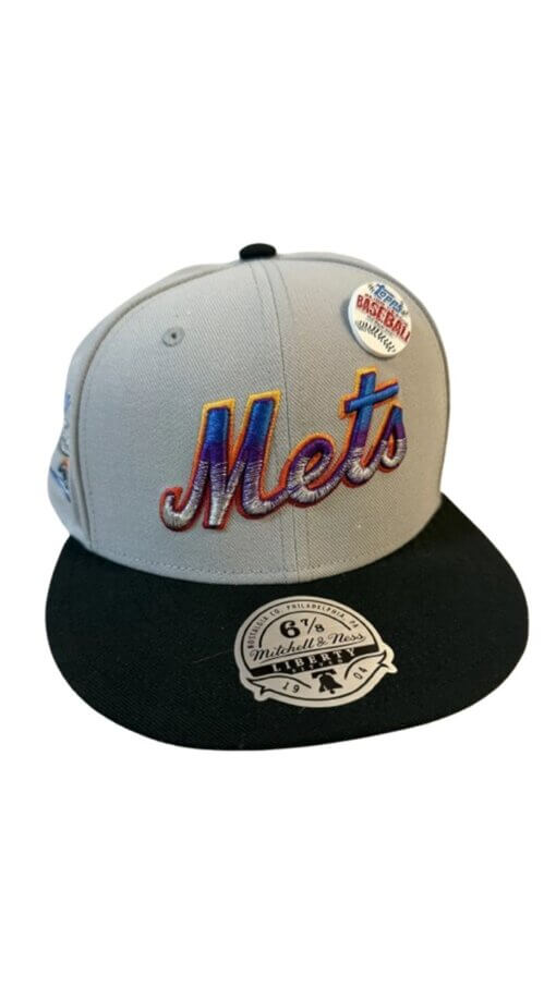 New York Mets Topps Chrome Cosmic Mitchell & Ness Fitted Hat 7 1/8