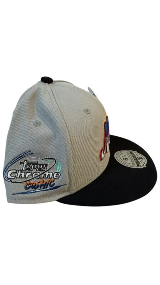 New York Mets Topps Chrome Cosmic Mitchell & Ness Fitted Hat 7 1/8 - Image 2
