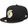 Portland Trail Blazers Color Pack New Era 59FIFTY Fitted Hat 7 1/8 – Black