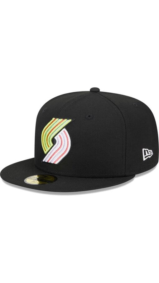 Portland Trail Blazers Color Pack New Era 59FIFTY Fitted Hat 7 1/8 – Black