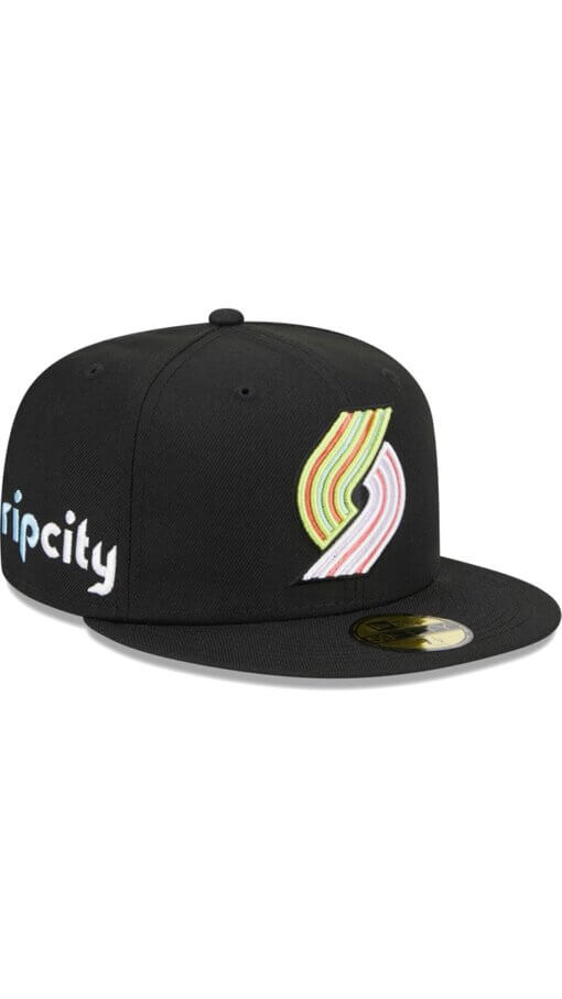Portland Trail Blazers Color Pack New Era 59FIFTY Fitted Hat 7 1/8 – Black - Image 3
