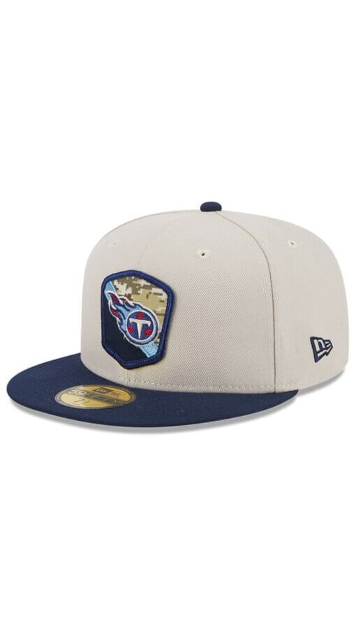 Tennessee Titans Salute To Service New Era 59FIFTY Fitted Hat 7 1/4 - Stone/Navy
