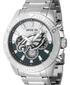 NFL Philadelphia Eagles Men 45mm Acero Inoxidable Quartz Resistente al agua 50 metros