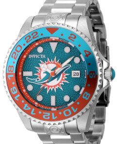 NFL Miami Dolphins Men 47mm Acero Inoxidable Automatico Resistente al agua 300 metros
