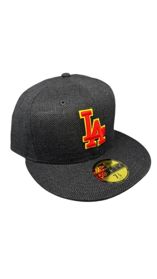 Los Angeles Dodgers Black Hemp New Era Fitted Hat 7. - Image 3