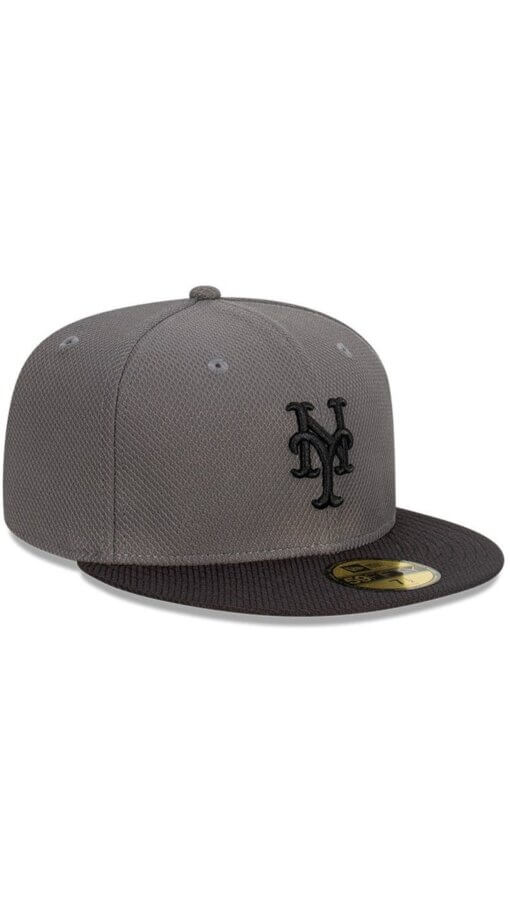 New York Mets Diamond Era Storm 2 Tone New Era Fitted Hat 7 1/4 – Gray - Image 3