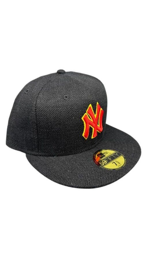 New York Yankees Black Hemp New Era Fitted Hat 7 3/8 - Image 3