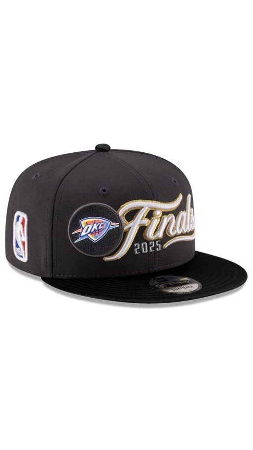 Oklahoma City Thunder 2025 Finals Locker Room New Era 9FIFTY Snapback Hat - Charcoal/Black - Image 3