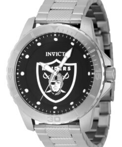 NFL Las Vegas Raiders Men 48mm Acero Inoxidable Quartz Resistente al agua 50 metros