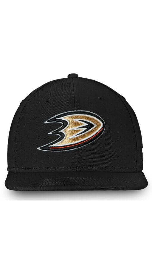 Anaheim Ducks Team Core Emblem Fanatics Snapback Hat - Black - Image 2