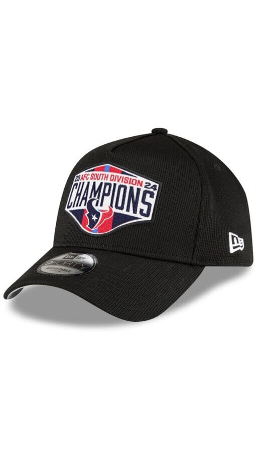 Houston Texans 2024 AFC South Division Champions Locker Room New Era 9FORTY A-Frame Adjustable Hat - Black