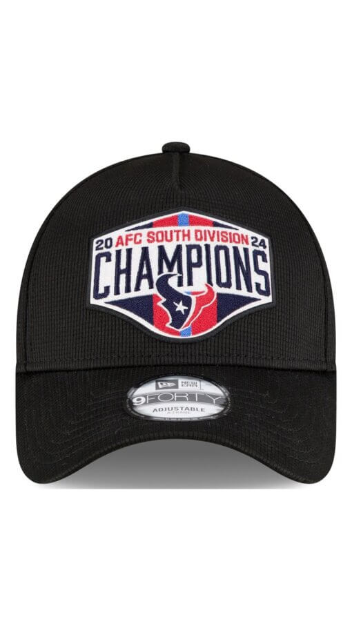 Houston Texans 2024 AFC South Division Champions Locker Room New Era 9FORTY A-Frame Adjustable Hat - Black - Image 2