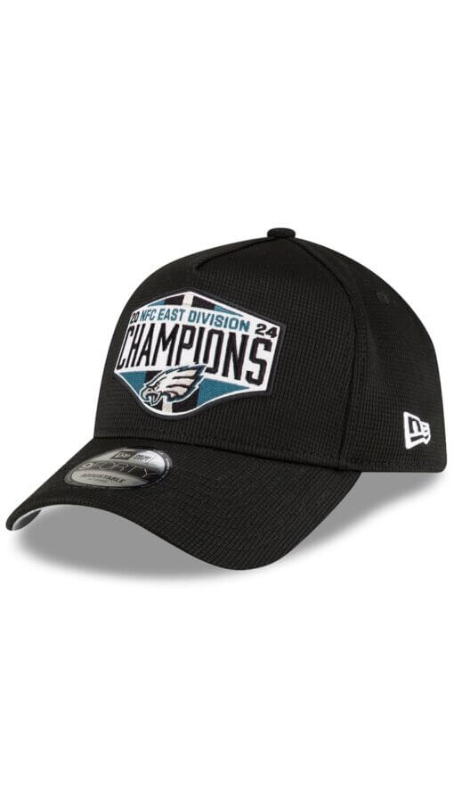 Philadelphia Eagles 2024 NFC East Division Champions Locker Room New Era 9FORTY Adjustable Hat - Black