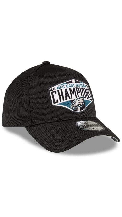 Philadelphia Eagles 2024 NFC East Division Champions Locker Room New Era 9FORTY Adjustable Hat - Black - Image 3