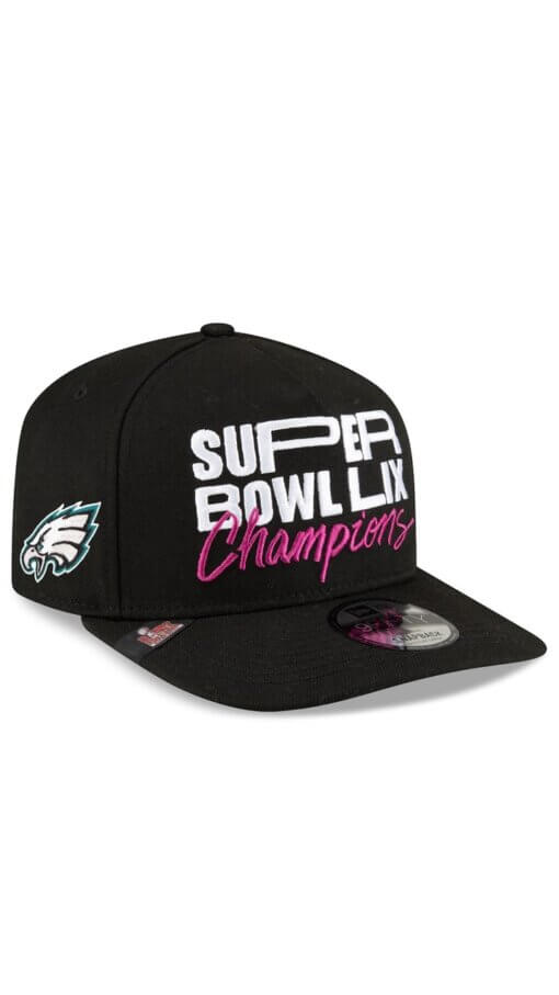 Philadelphia Eagles Super Bowl LIX Champions Parade New Era 9FIFTY A-Frame Snapback Hat - Black - Image 3