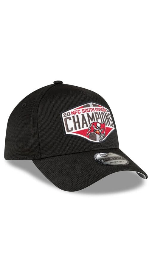 Tampa Bay Buccaneers 2024 NFC South Division Champions Locker Room New Era 9FORTY A-Frame Adjustable Hat - Black - Image 3