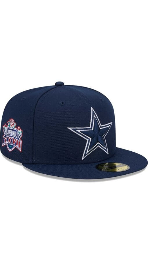 Dallas Cowboys Super Bowl XXVII New Era 59FIFTY Snapback Hat 7 1/8 - Image 3