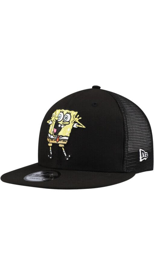 Sponge Bob Square Pants New Era 9FIFTY Snapback Trucker Hat - Black