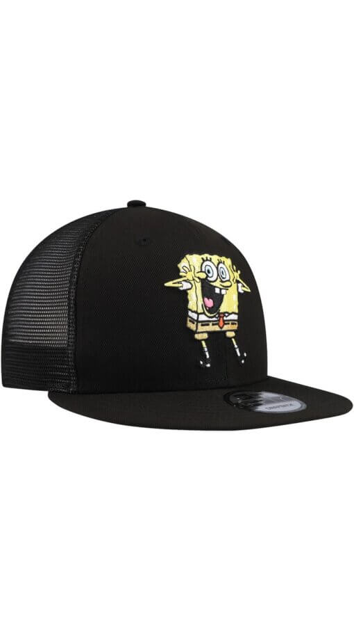 Sponge Bob Square Pants New Era 9FIFTY Snapback Trucker Hat - Black - Image 3
