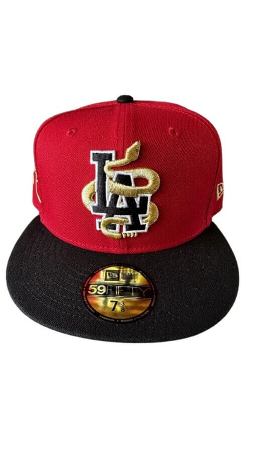 Los Angeles Dodgers Year of the Snake New Era 59FIFTY Fitted Hat 7 5/8 - Image 2
