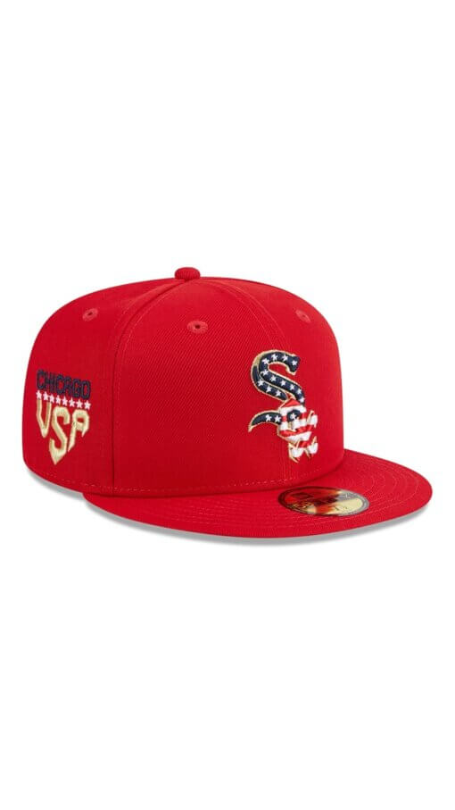 Chicago White Sox 4th of July New Era 59FIFTY Fitted Hat 7 1/2 - Red - Image 3