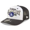 Los Angeles Dodgers 2025 NL West Division Champions Locker Room New Era 9SEVENTY Adjustable Trucker Hat - White/Charcoal