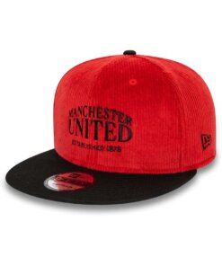 Manchester United Corduroy New Era 9FIFTY Snapback Hat - Red