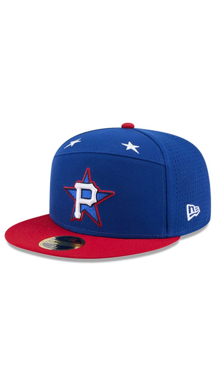 Pittsburgh Pirates 2025 MLB All-Star Game Workout Side Patch New Era 59FIFTY Split Panel - Blue/Red 7 1/4